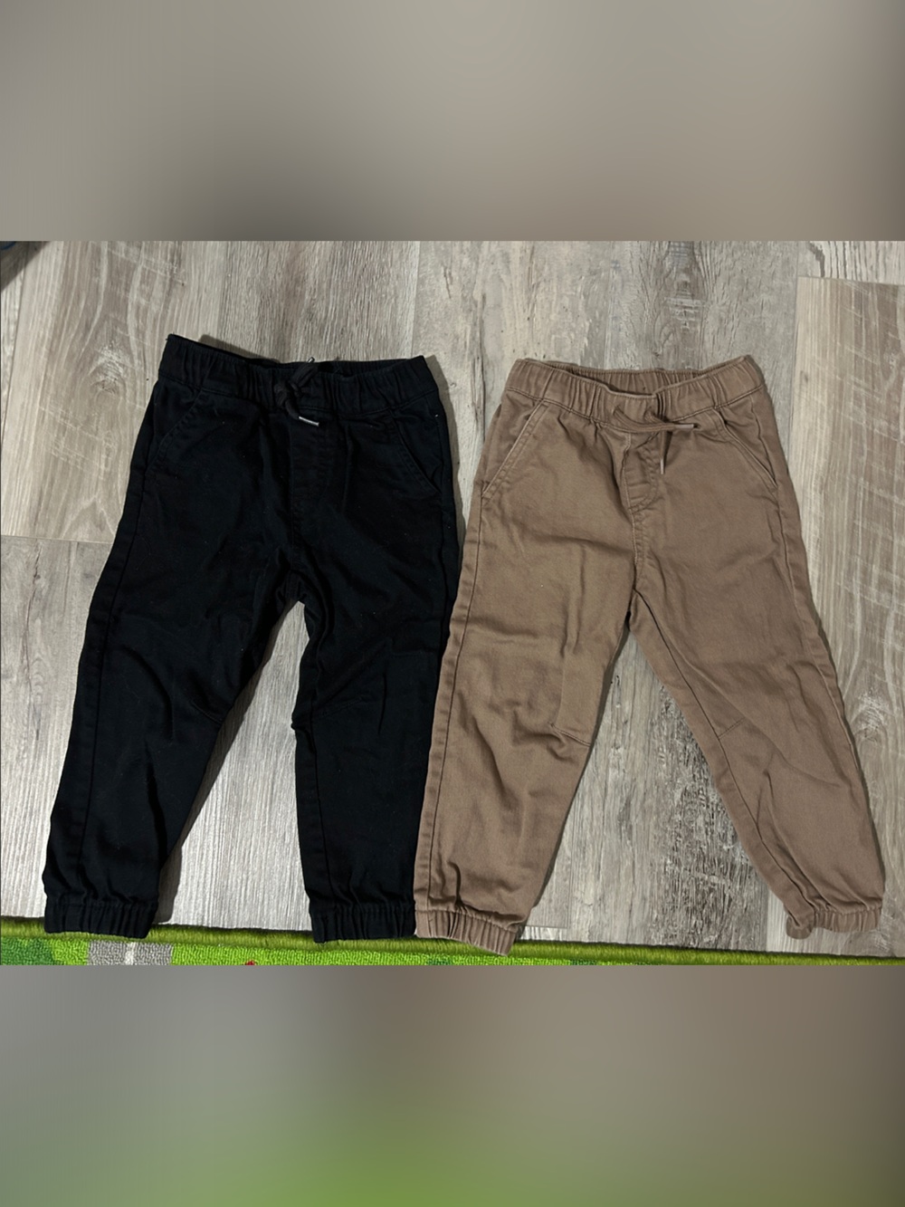 Toddler 3T Old Navy Black and Mocha Brown Kids Casual Jogger Pants